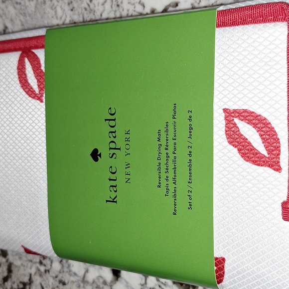 ❤️ Kate Spade reversible dish drying mat kiss lips - Picture 2 of 6